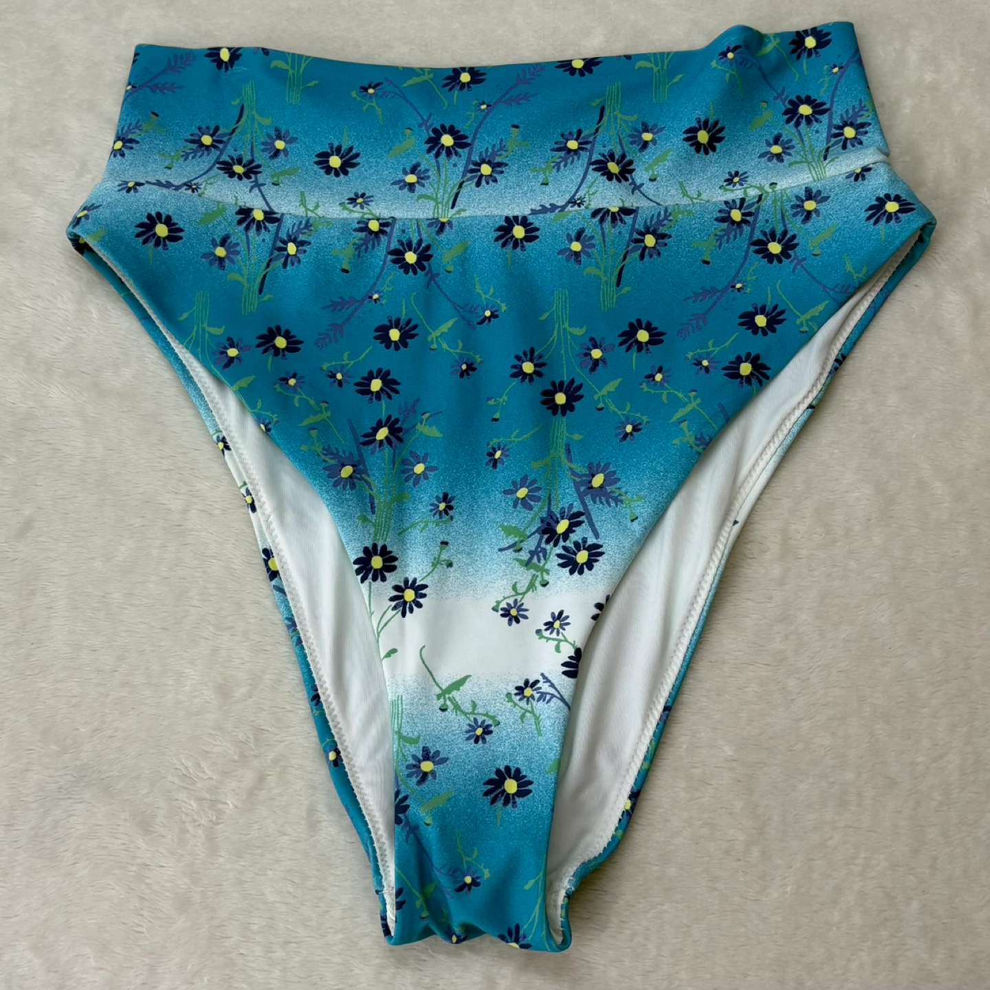 Aerie Floral High Cut Cheeky High Waisted Bikini Bottoms Sz M - photo 3