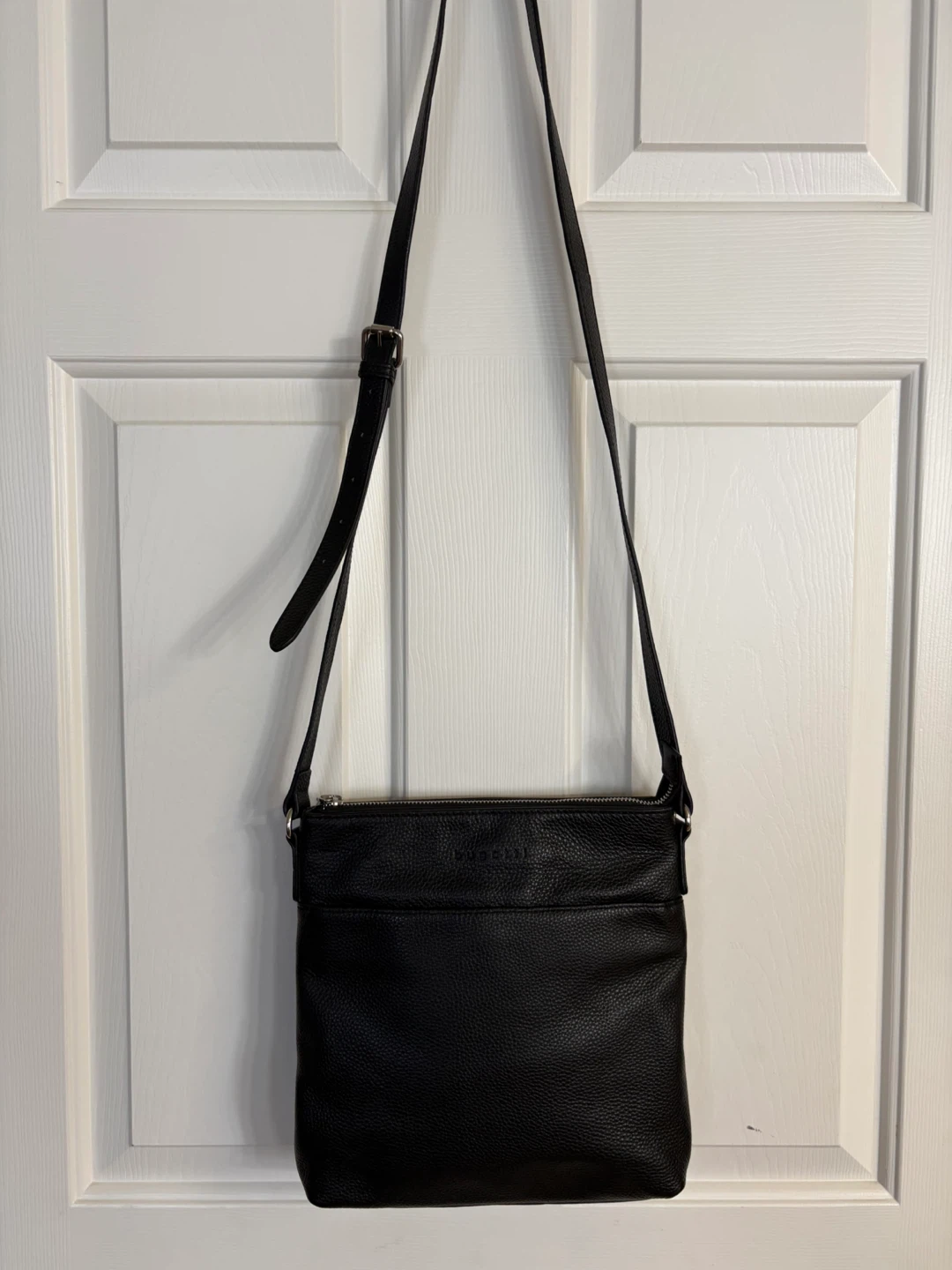 Bugatti Black Leather Crossbody Bag