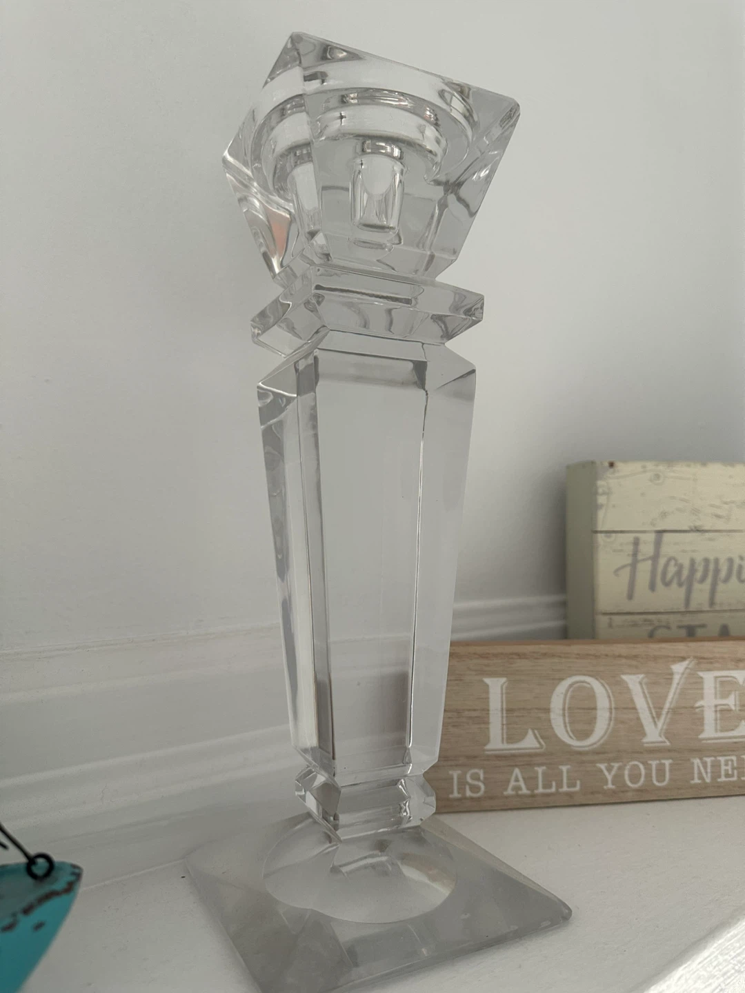 Clear Crystal Candlestick Holder