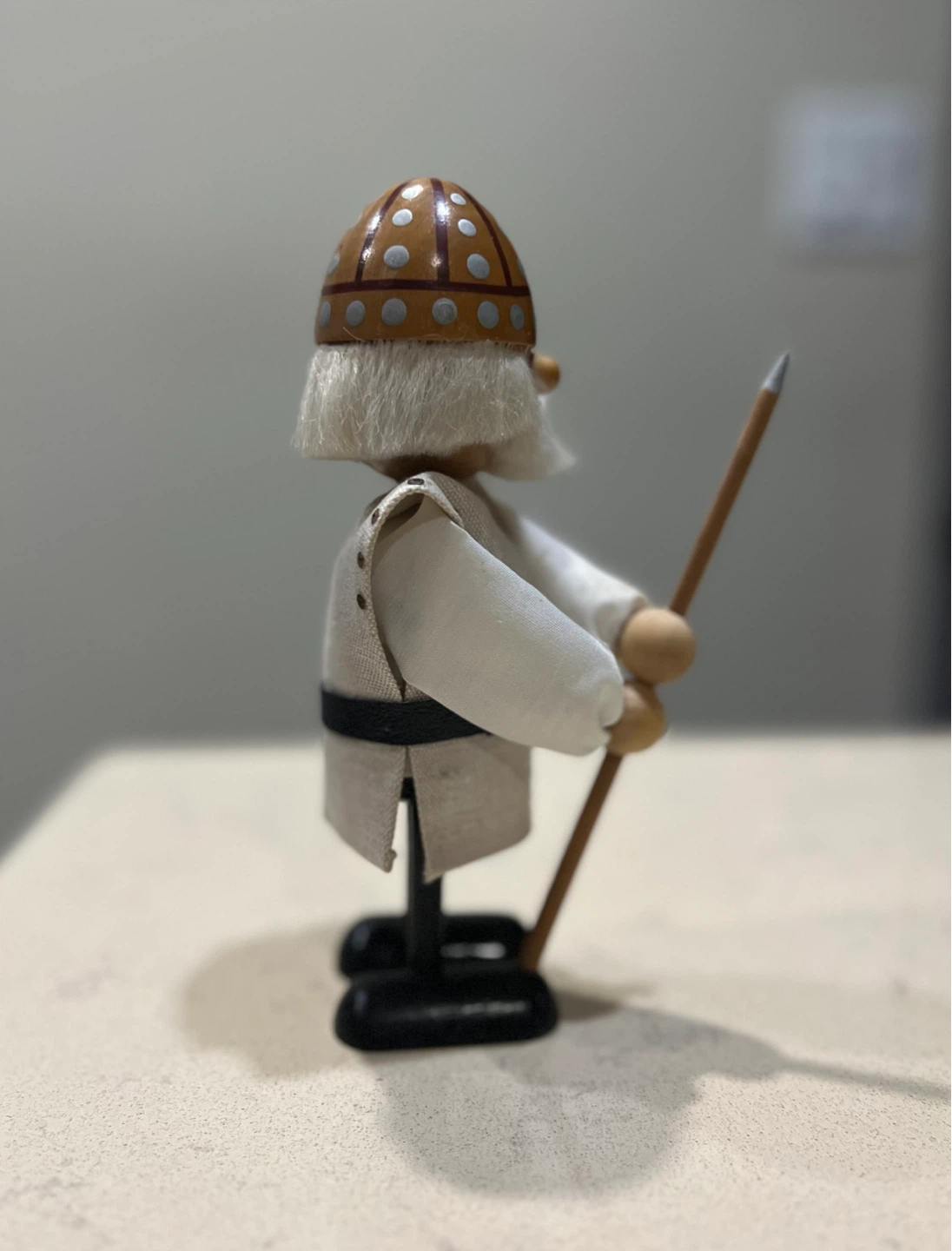Wooden Viking Figurine with Spear - photo 2
