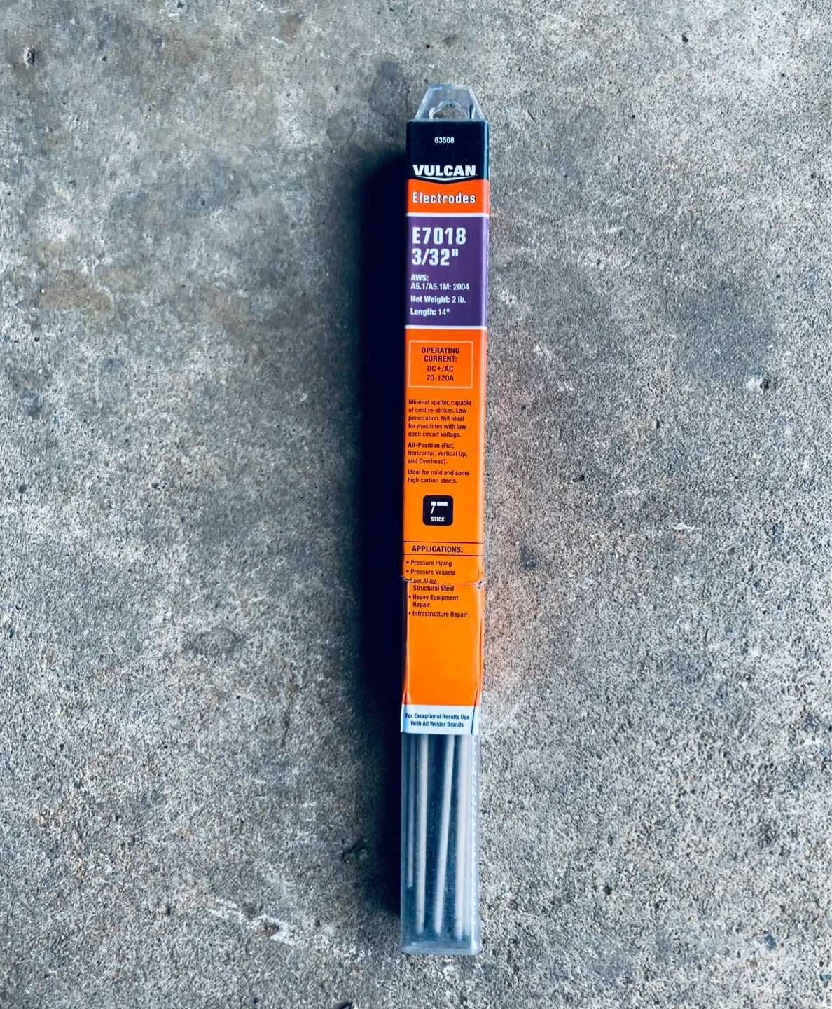 Vulcan E7018 Welding Electrodes - 3/32" x 14", 2 lb