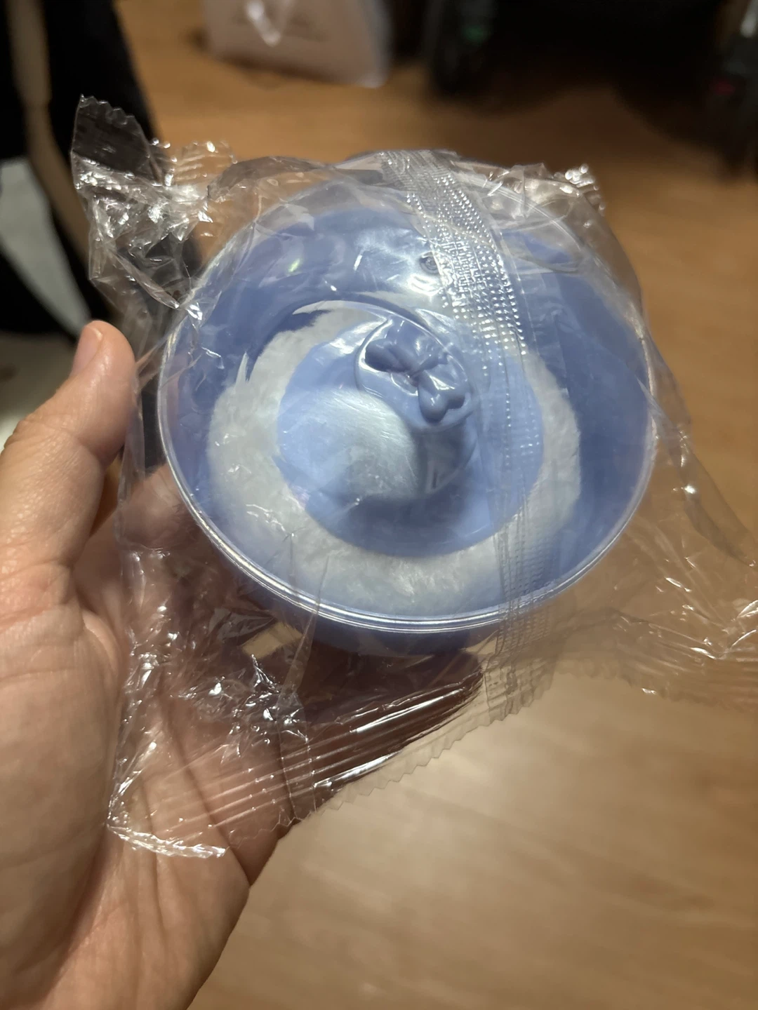 Blue Powder Puff Container