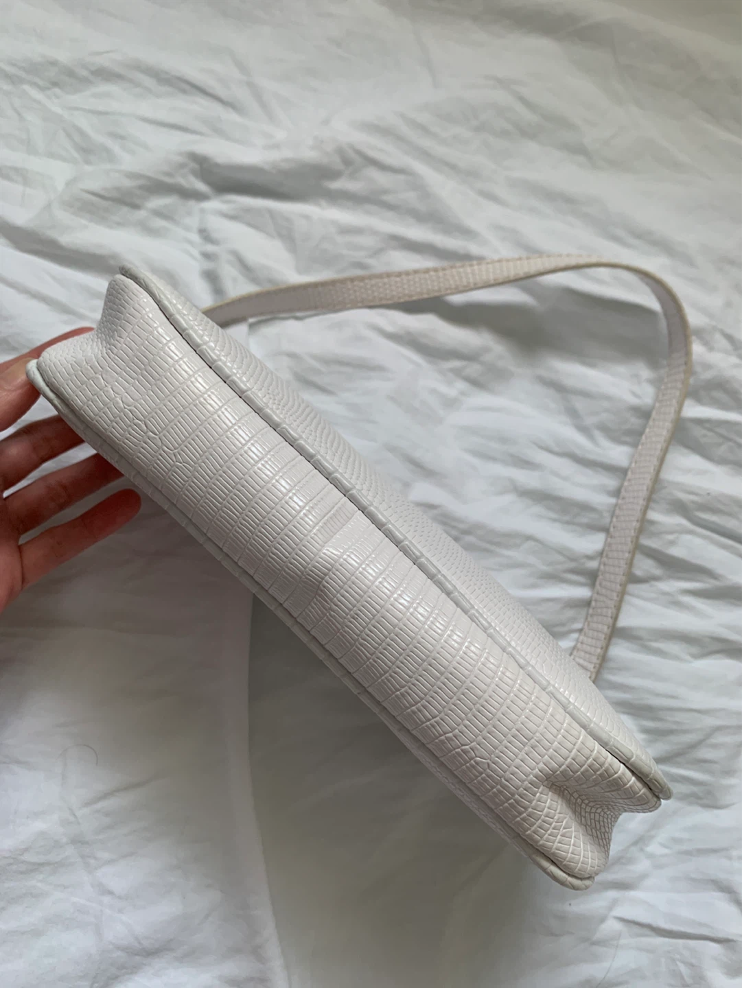 White faux leather shoulder bag - photo 3