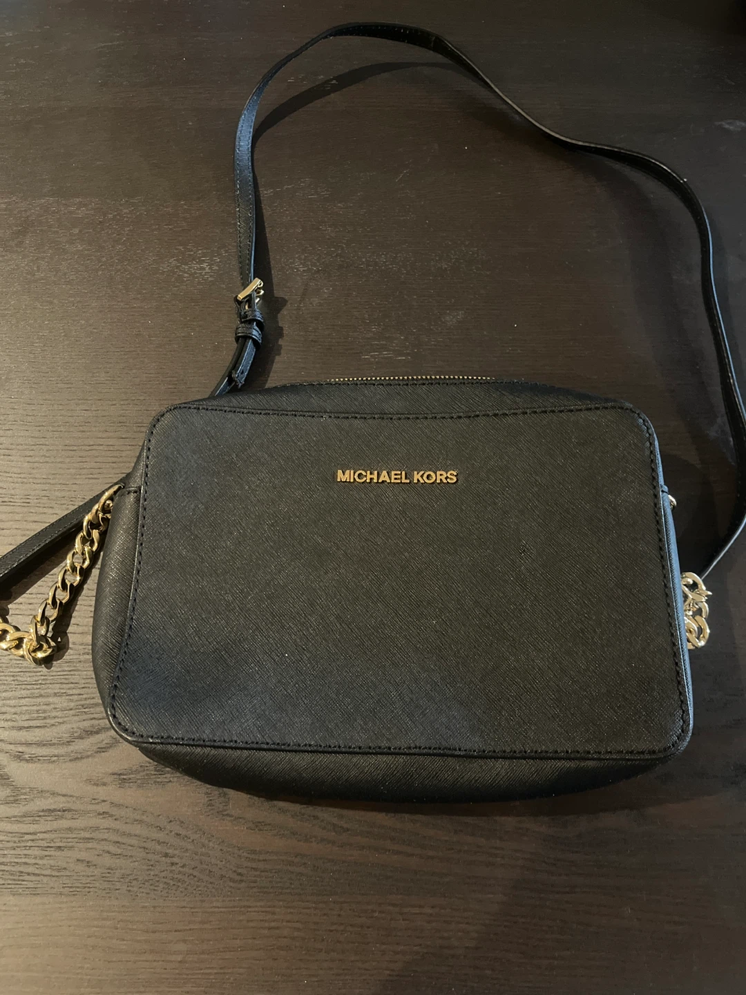 Michael Kors Black Leather Crossbody Bag