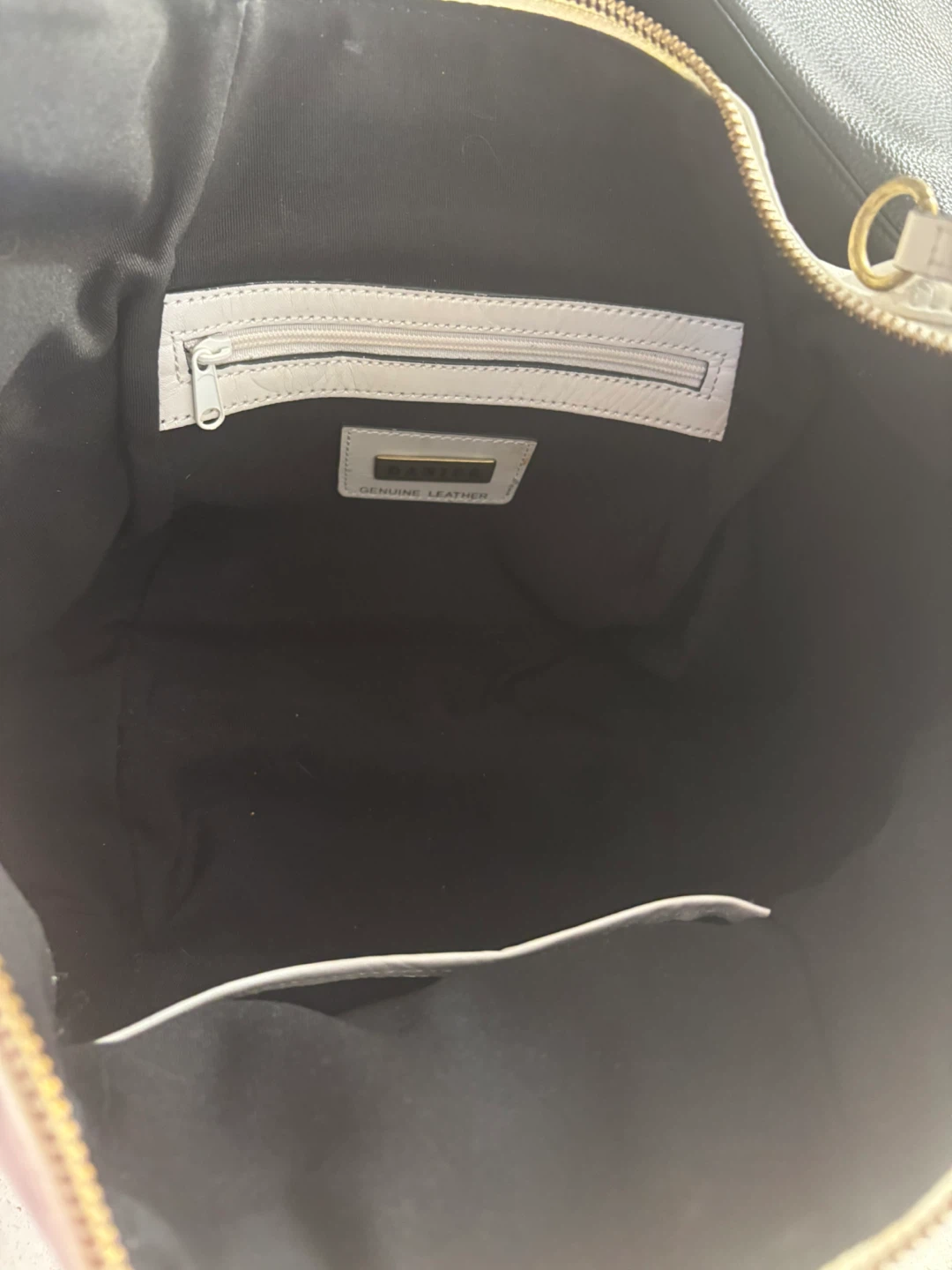 White Danier Genuine Leather Hobo Bag - photo 5