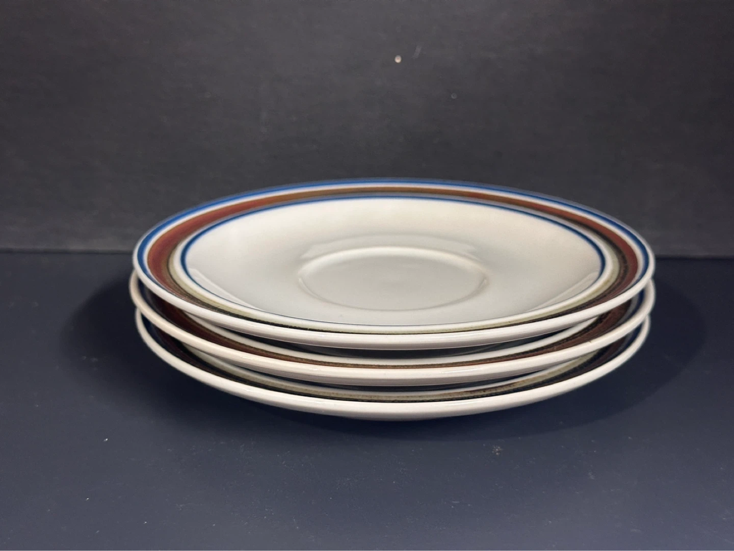 3 Vintage Salem Stoneware Dinner Plate Georgetown Eagle Pattern