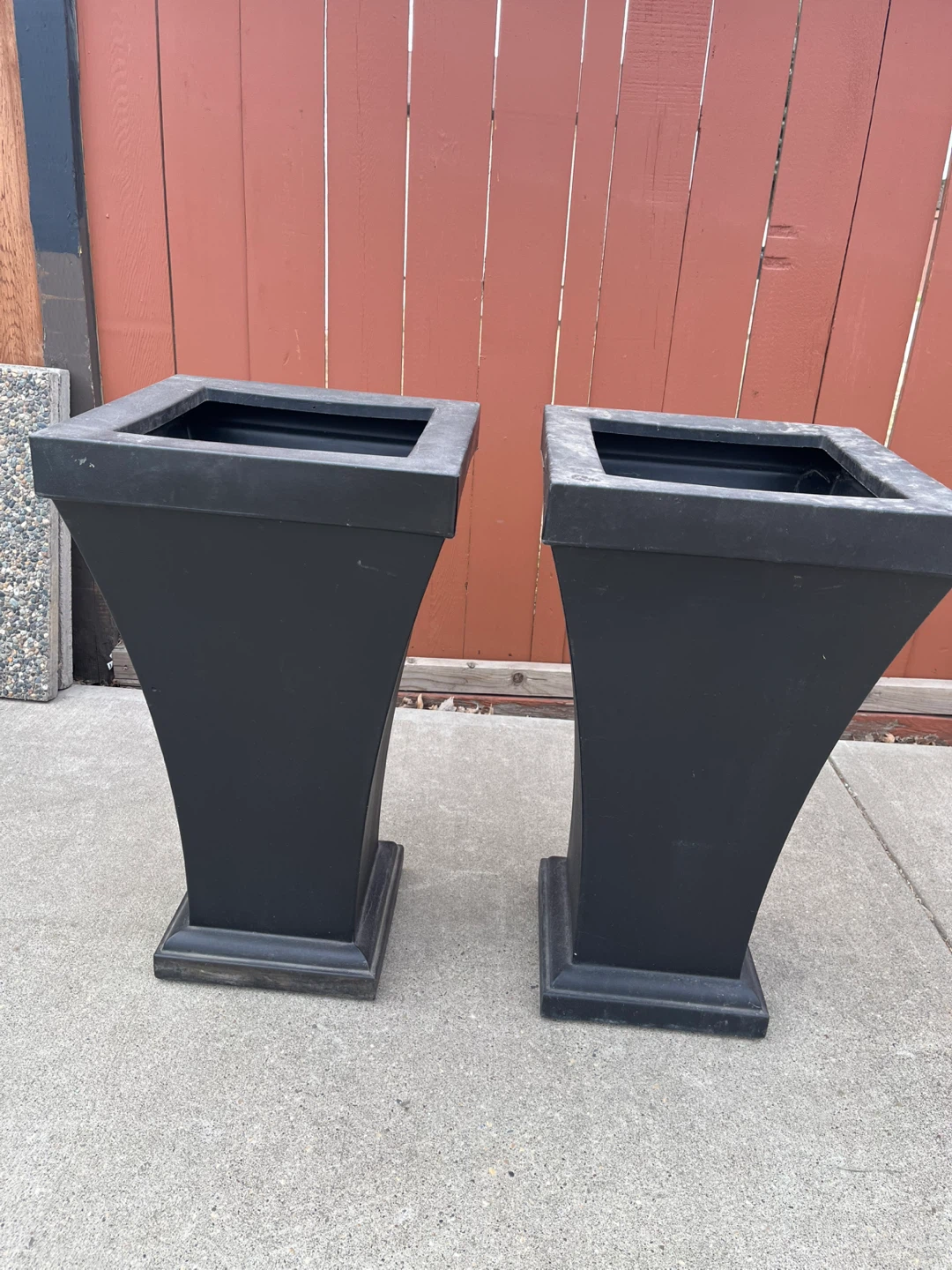 Set of 2 Black Square Planters - photo 3