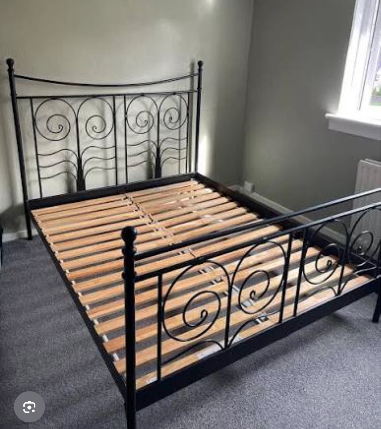 IKEA Black Metal Queen Bed Frame