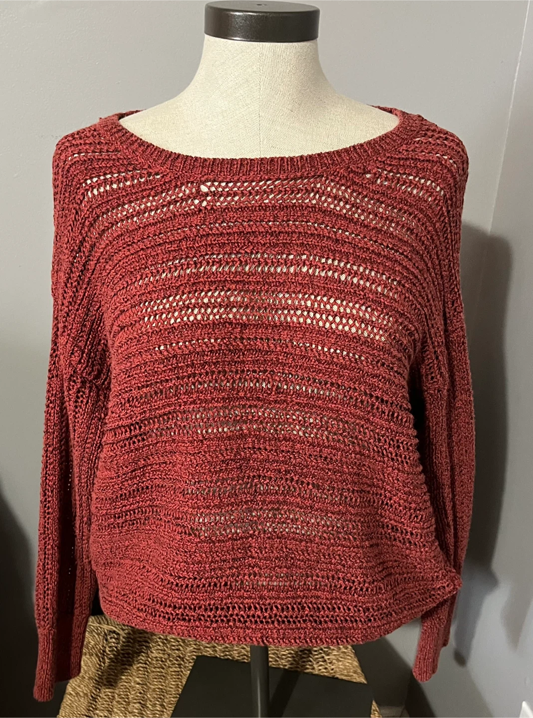 Large Women's Red Knit Sweater