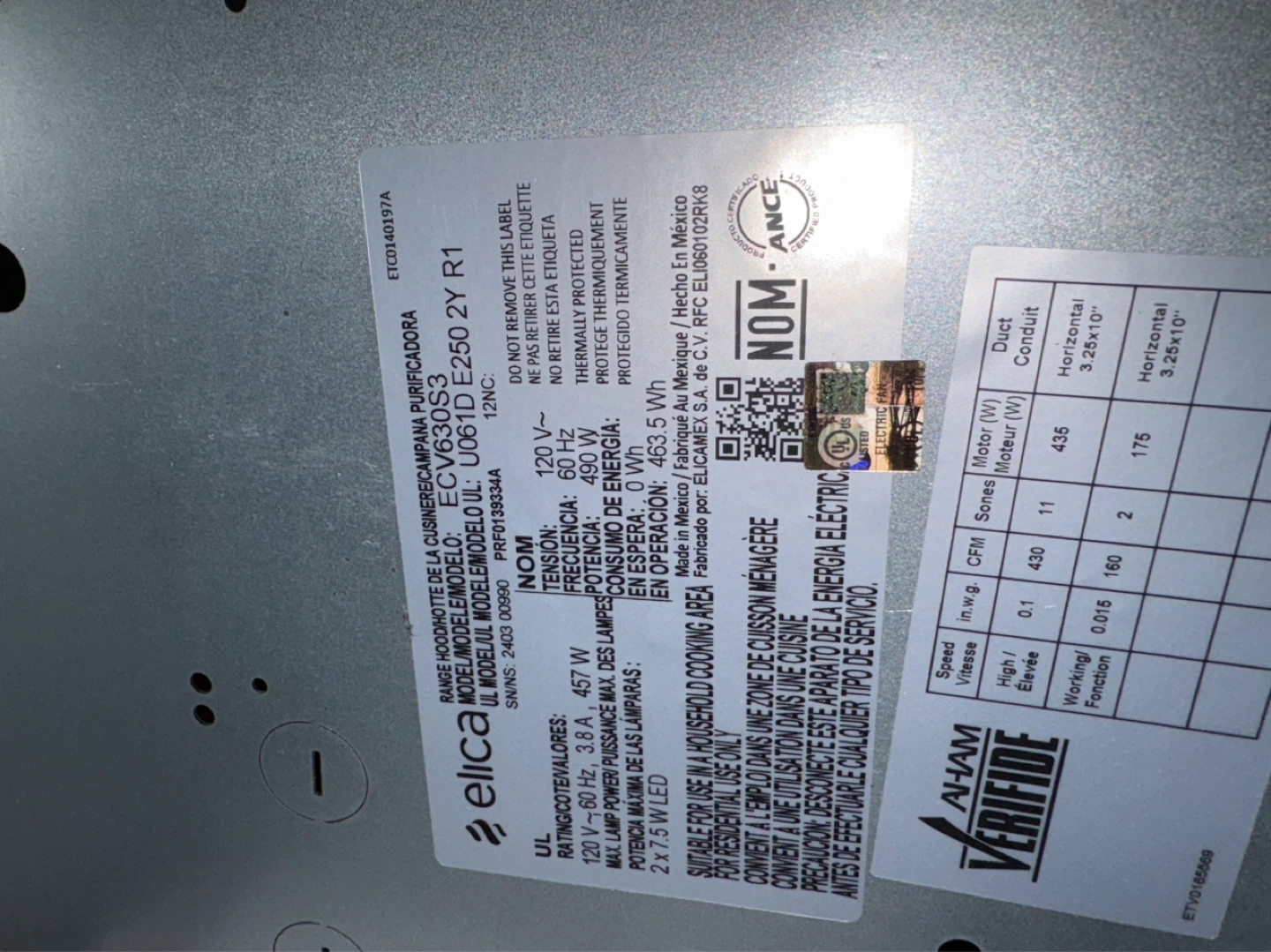 Elica CV630S3 Range Hood - photo 4