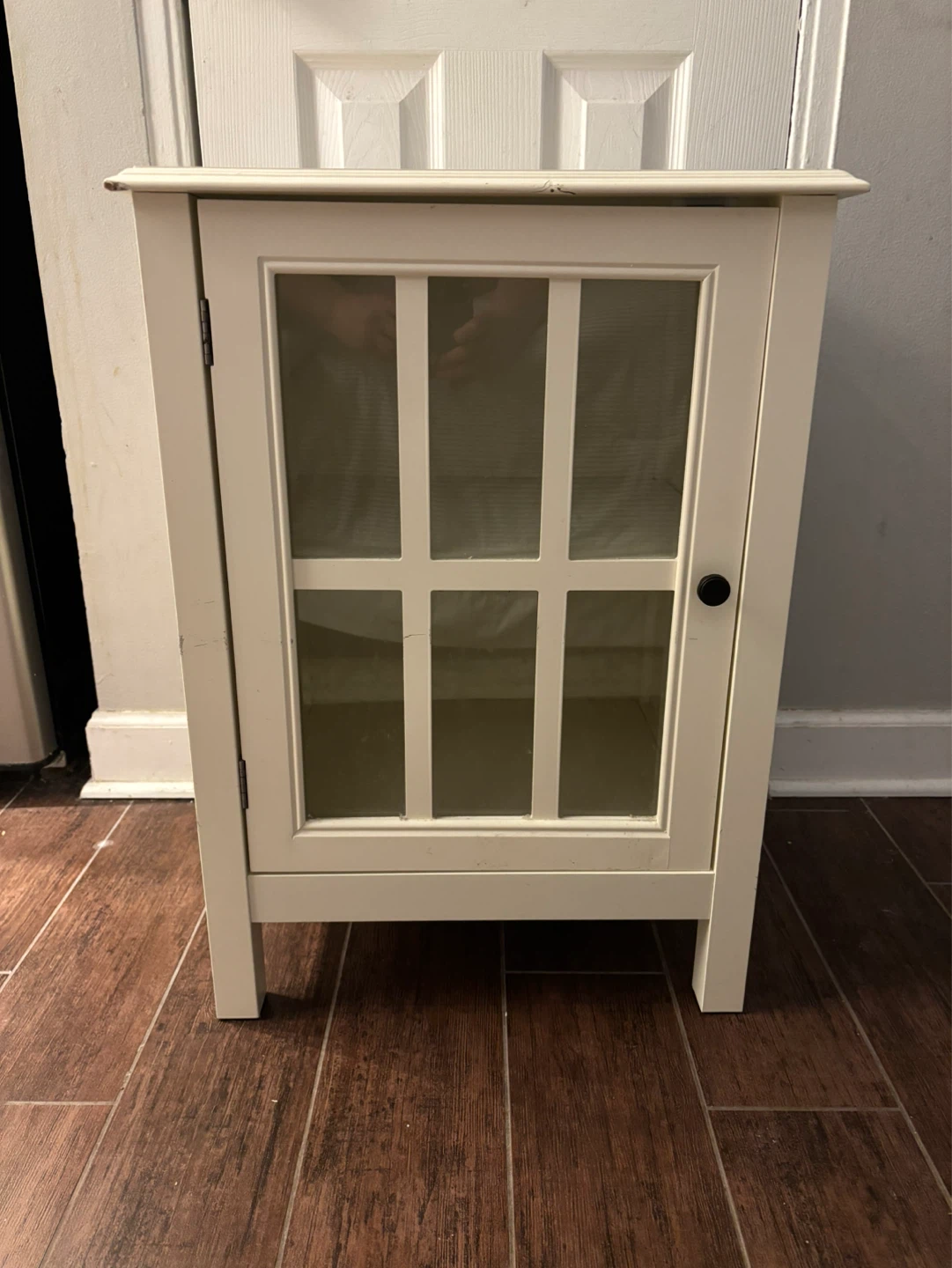 Cream White Accent Cabinet with Glass Door - photo 2