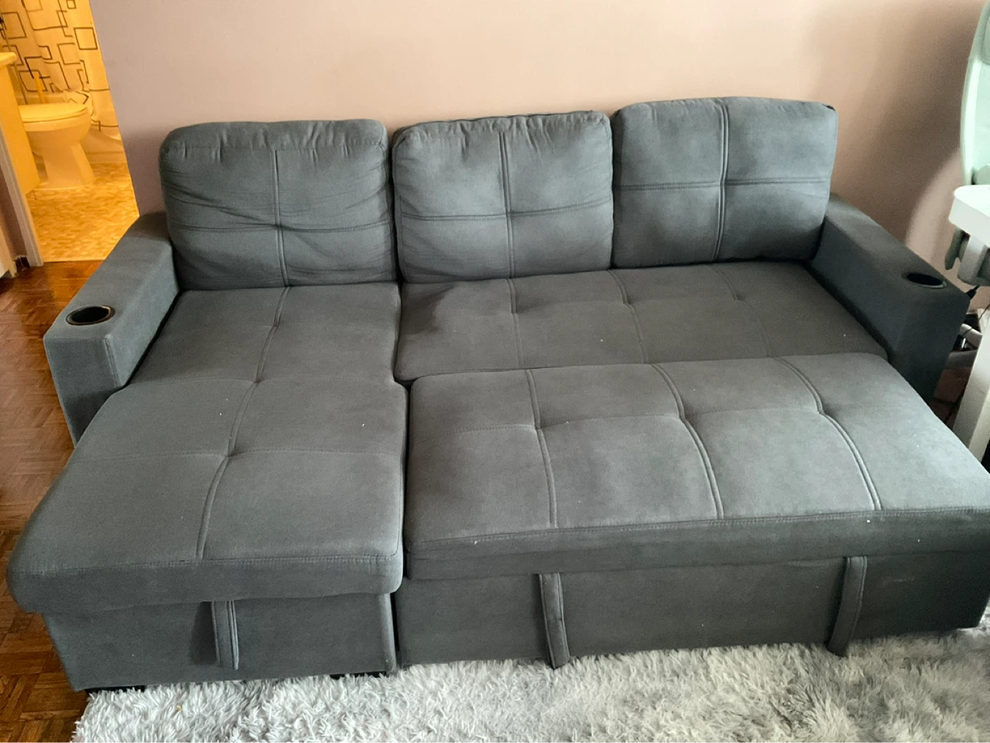 3 Seater Sectional Sofa with Pull Out Bed and Storage - photo 3