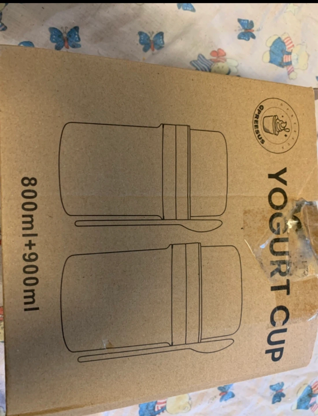 Yogurt Cup Set 800ml + 900ml Green with Spoon - photo 4