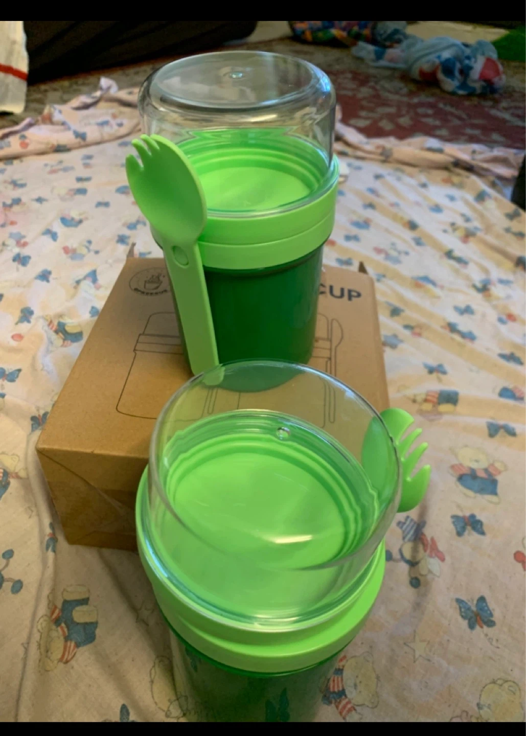 Yogurt Cup Set 800ml + 900ml Green with Spoon - photo 2
