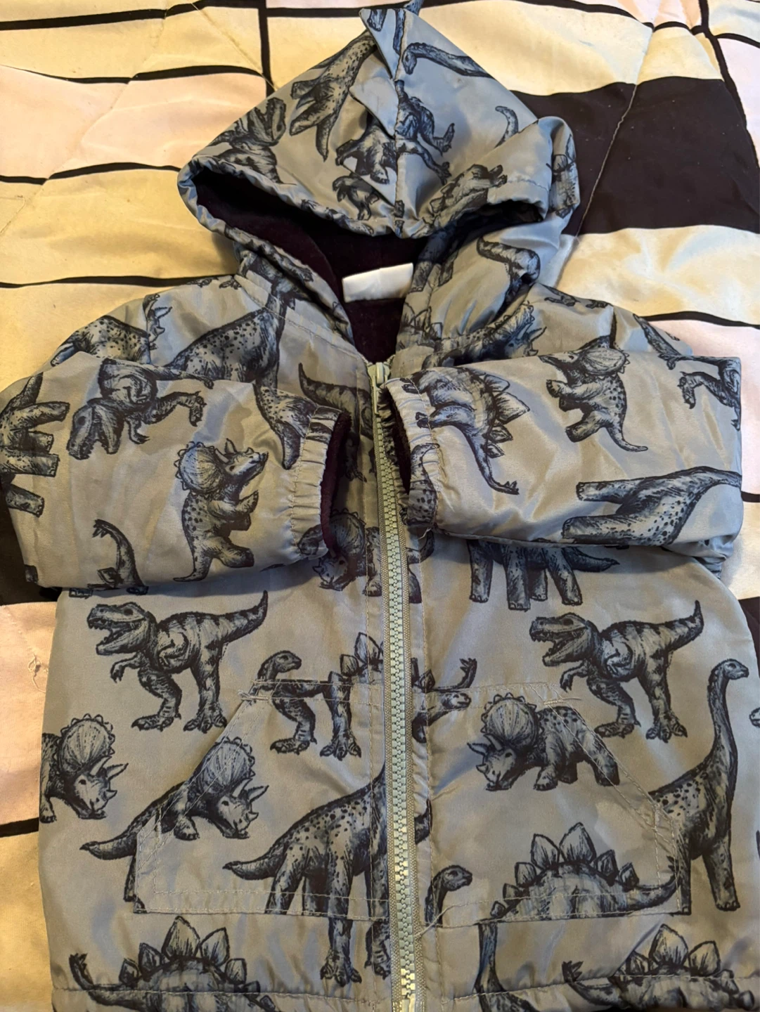 Kids Dinosaur Print Puffer Jacket - photo 2