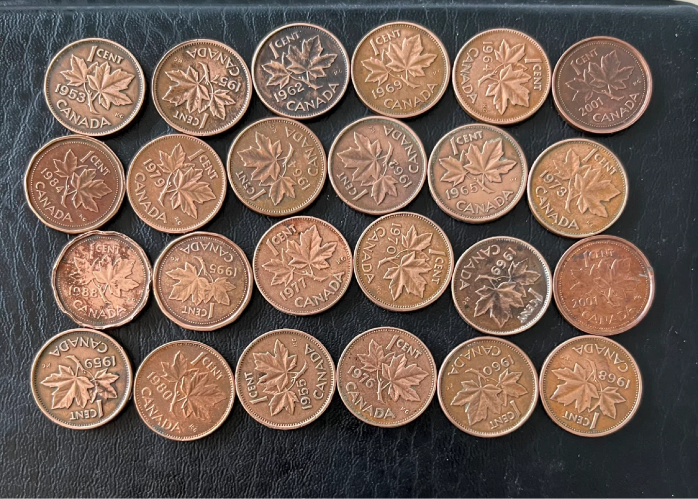 1953 onwards Collection of Canadian Pennies