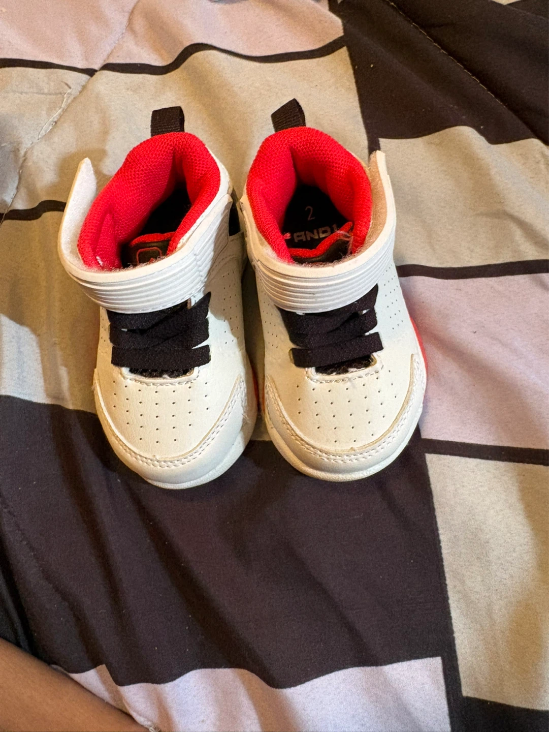 Infant White & Red Jordan Sneakers - Size 2