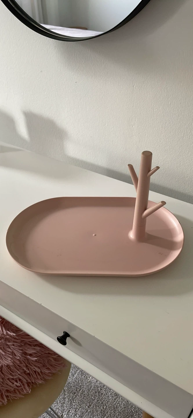 Pink Jewelry Tray with Tree Stand