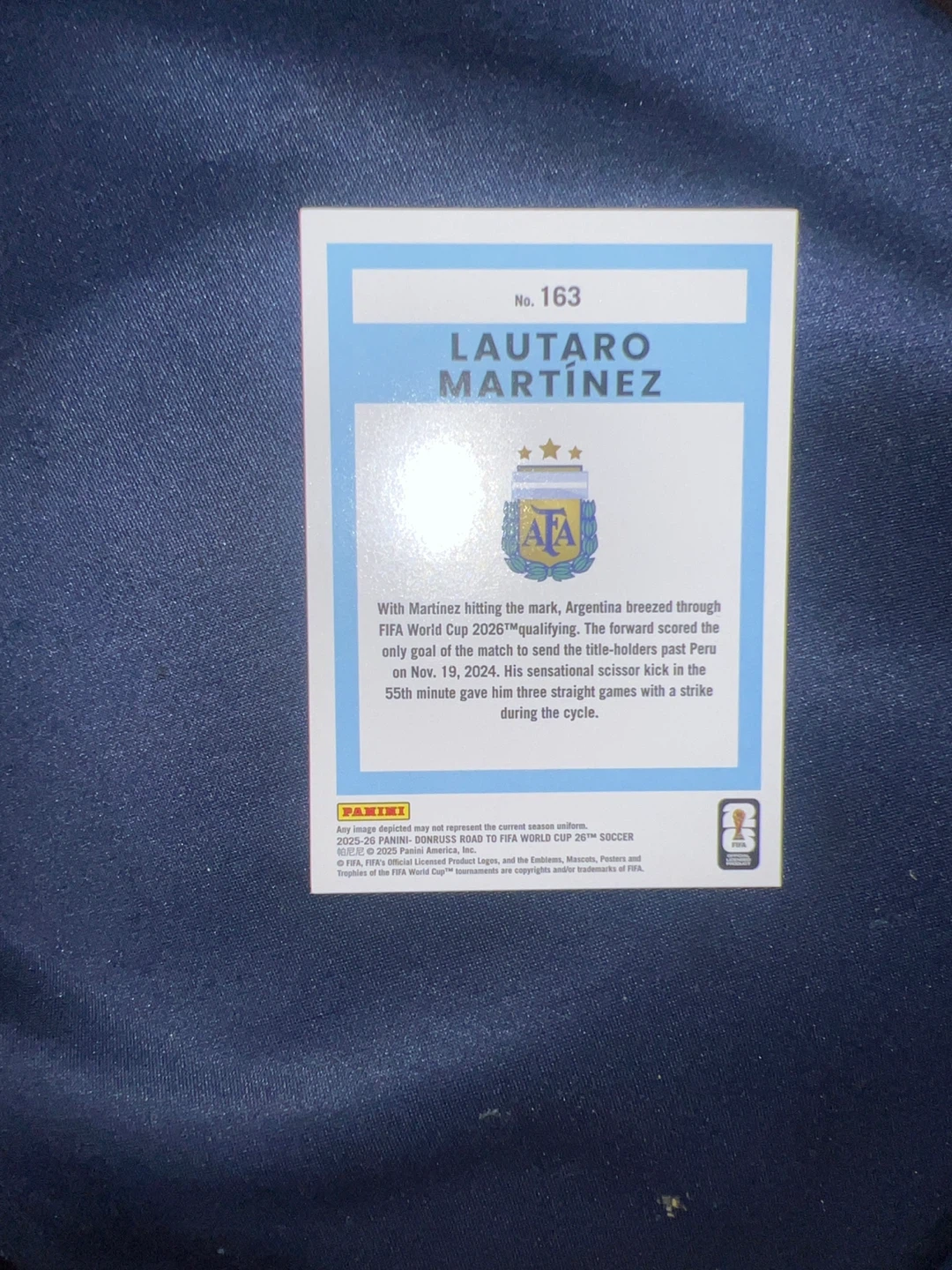 Donruss Lautaro Martinez Argentina Soccer Card - photo 2
