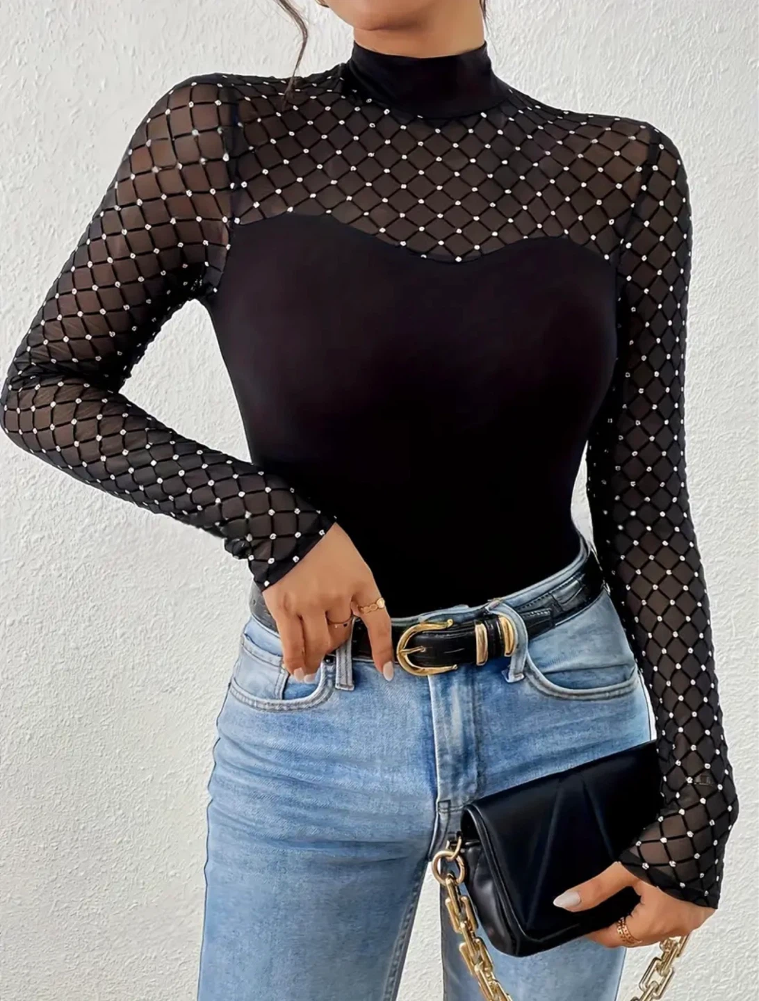 New Black Long Sleeve Top