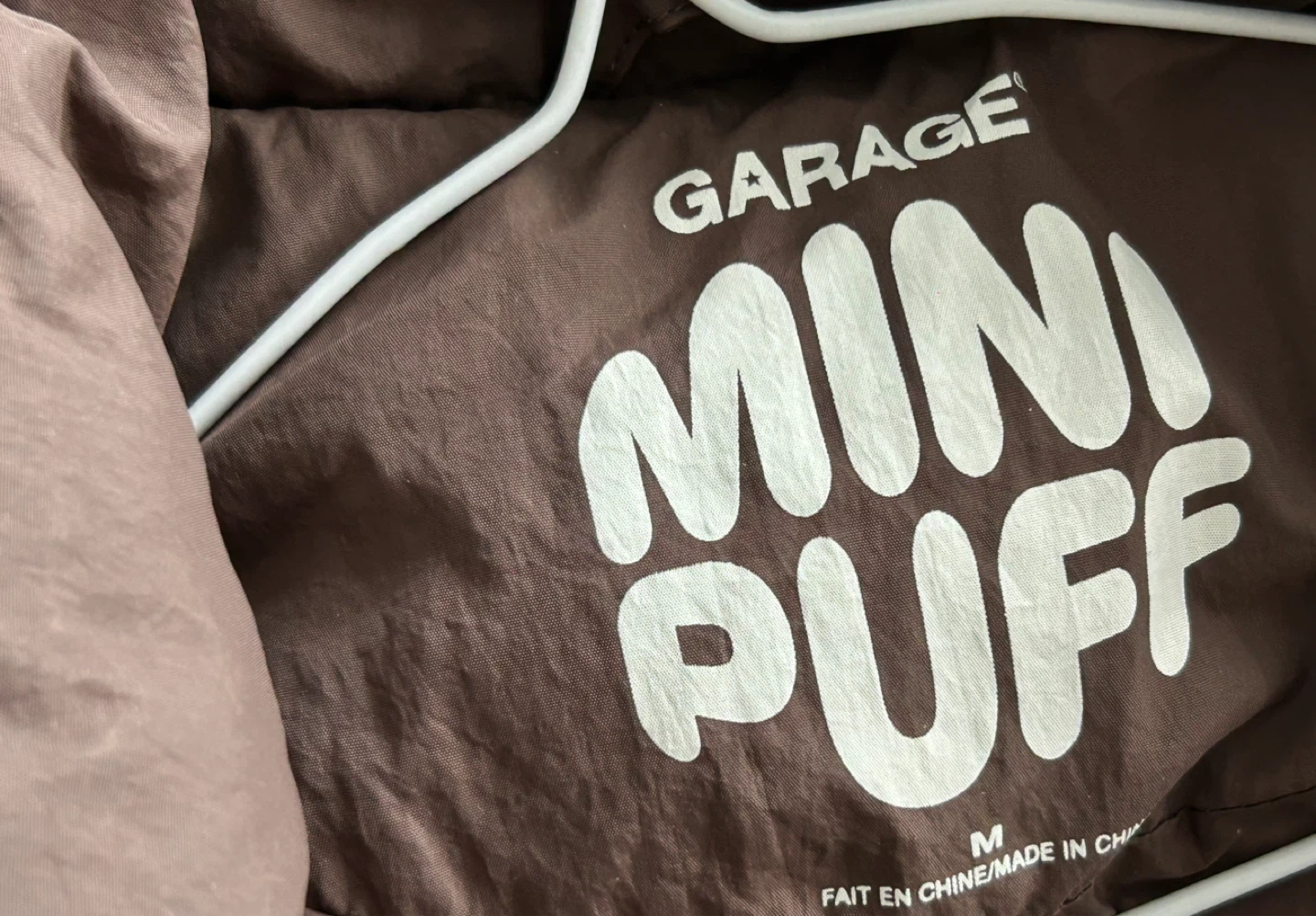 Garage Mini Puff Puffer Jacket - Brown - Size M - photo 3