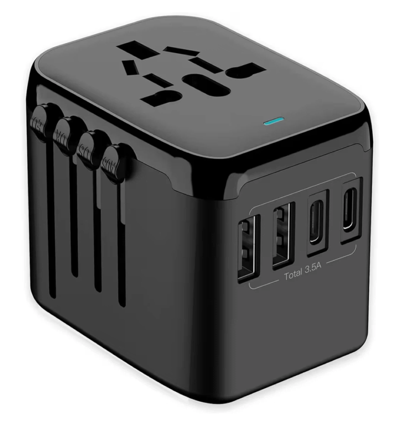 Universal Travel Adapter with 3 USB Ports and 1 Type-C
