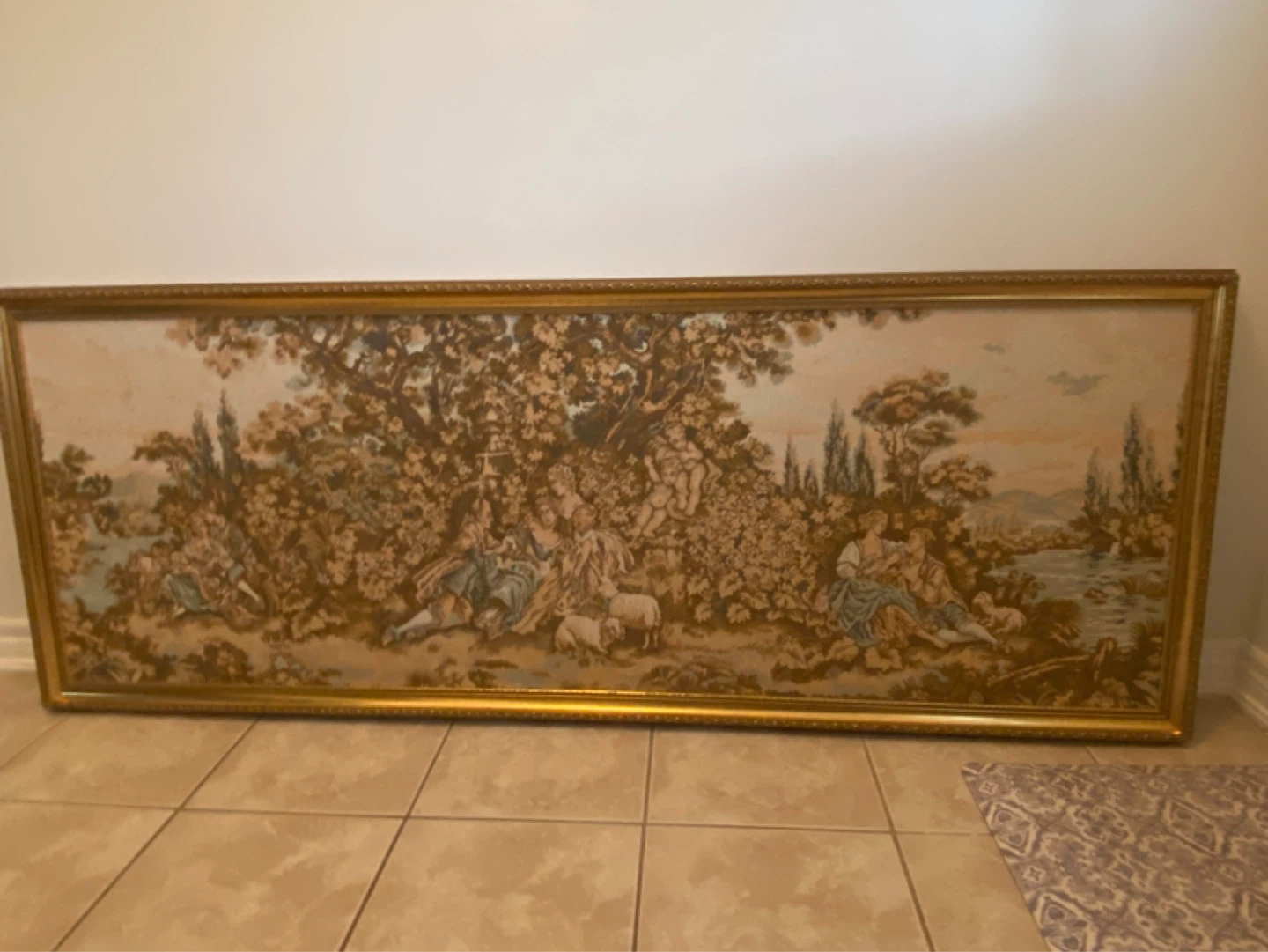 Large Framed Tapestry Wall Art