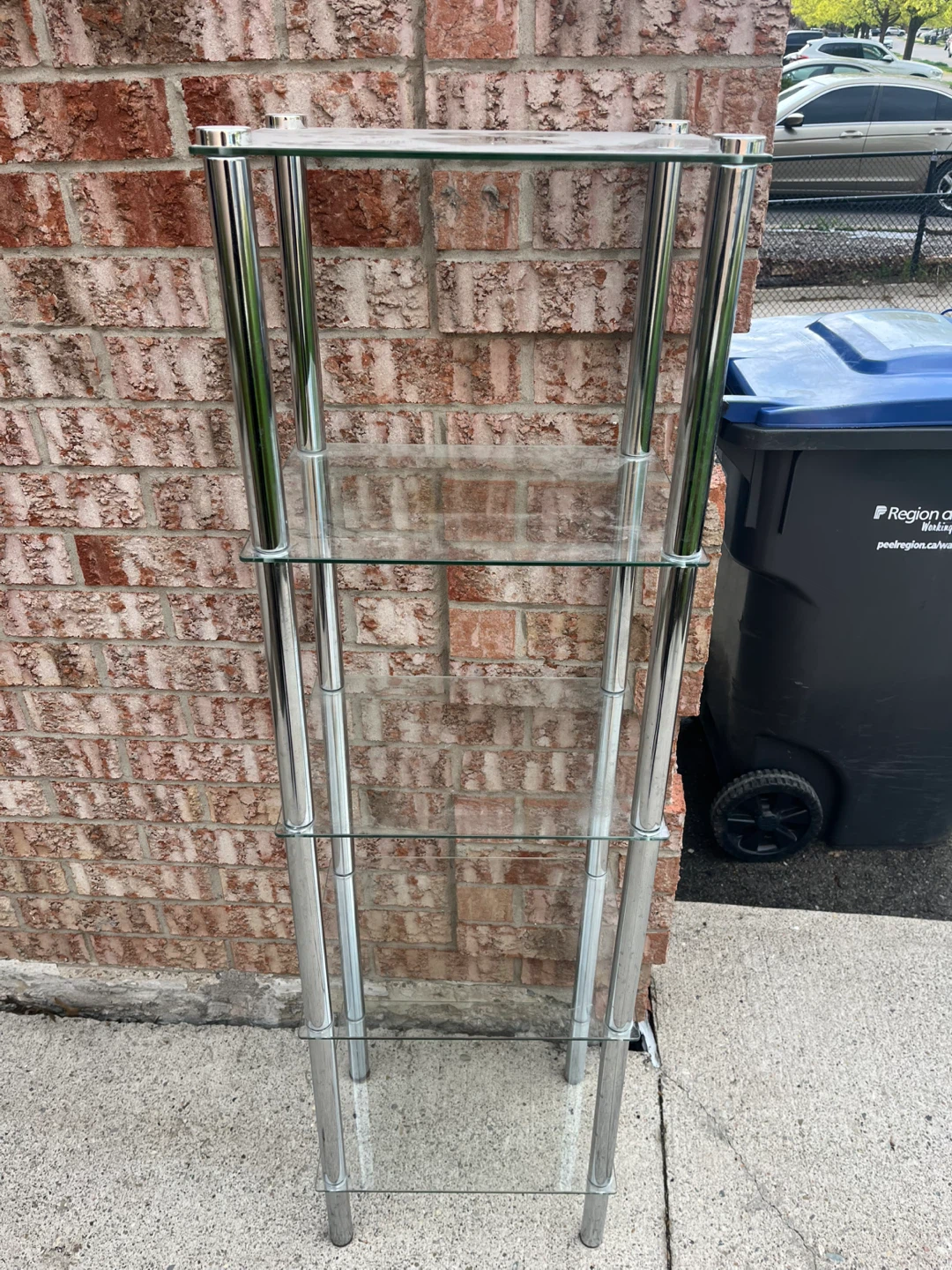Glass and Chrome Shelf Unit