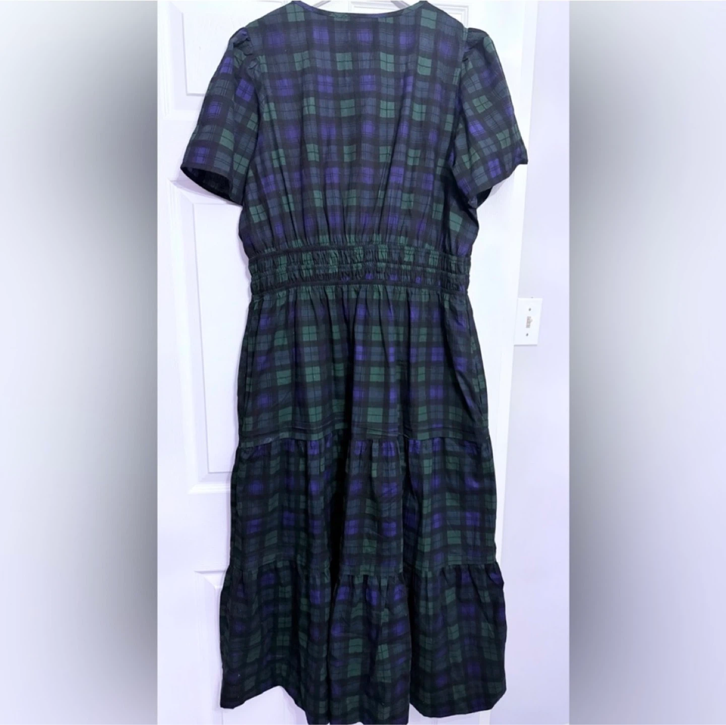 LÉA Plaid Tiered Midi Dress XL - photo 3