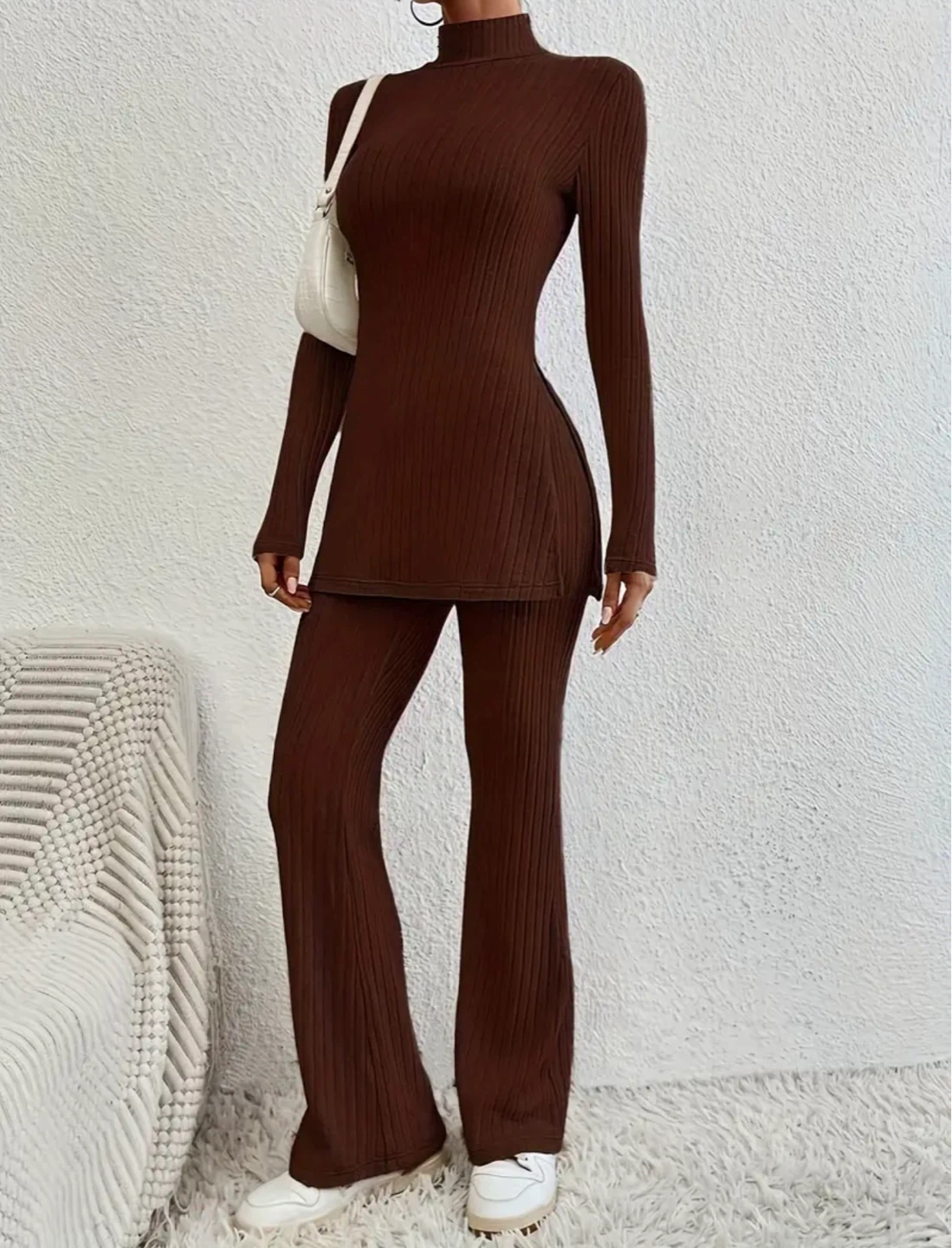 New Brown Ribbed Knit Set - photo 3