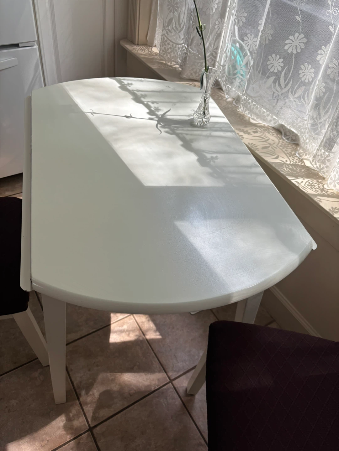 White Drop Leaf Kitchen Table - photo 3