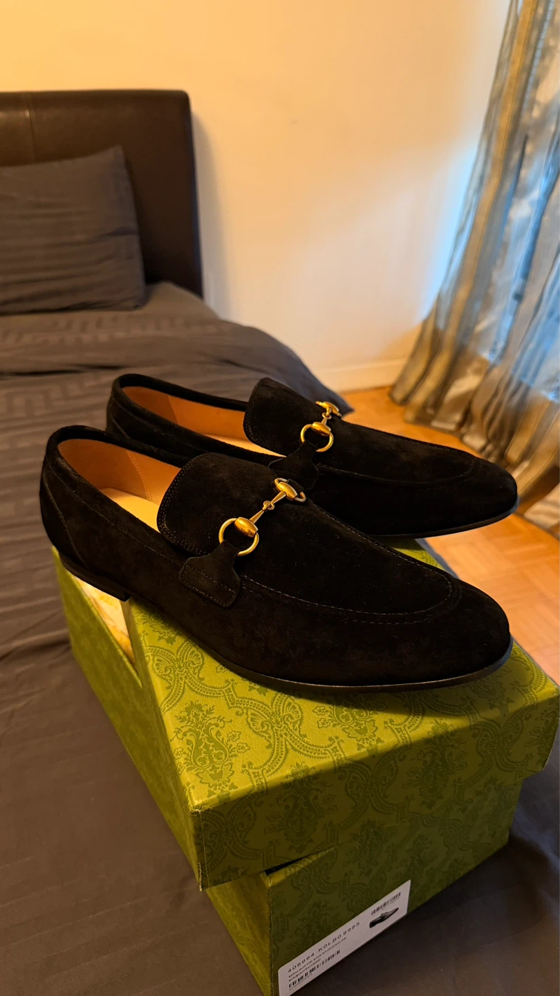 Gucci Black Suede Horsebit Loafers - photo 5