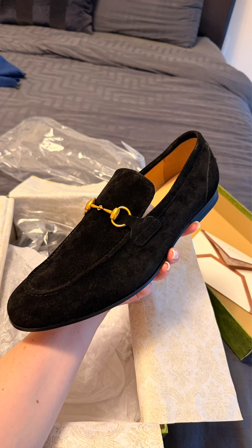 Gucci Black Suede Horsebit Loafers - photo 2