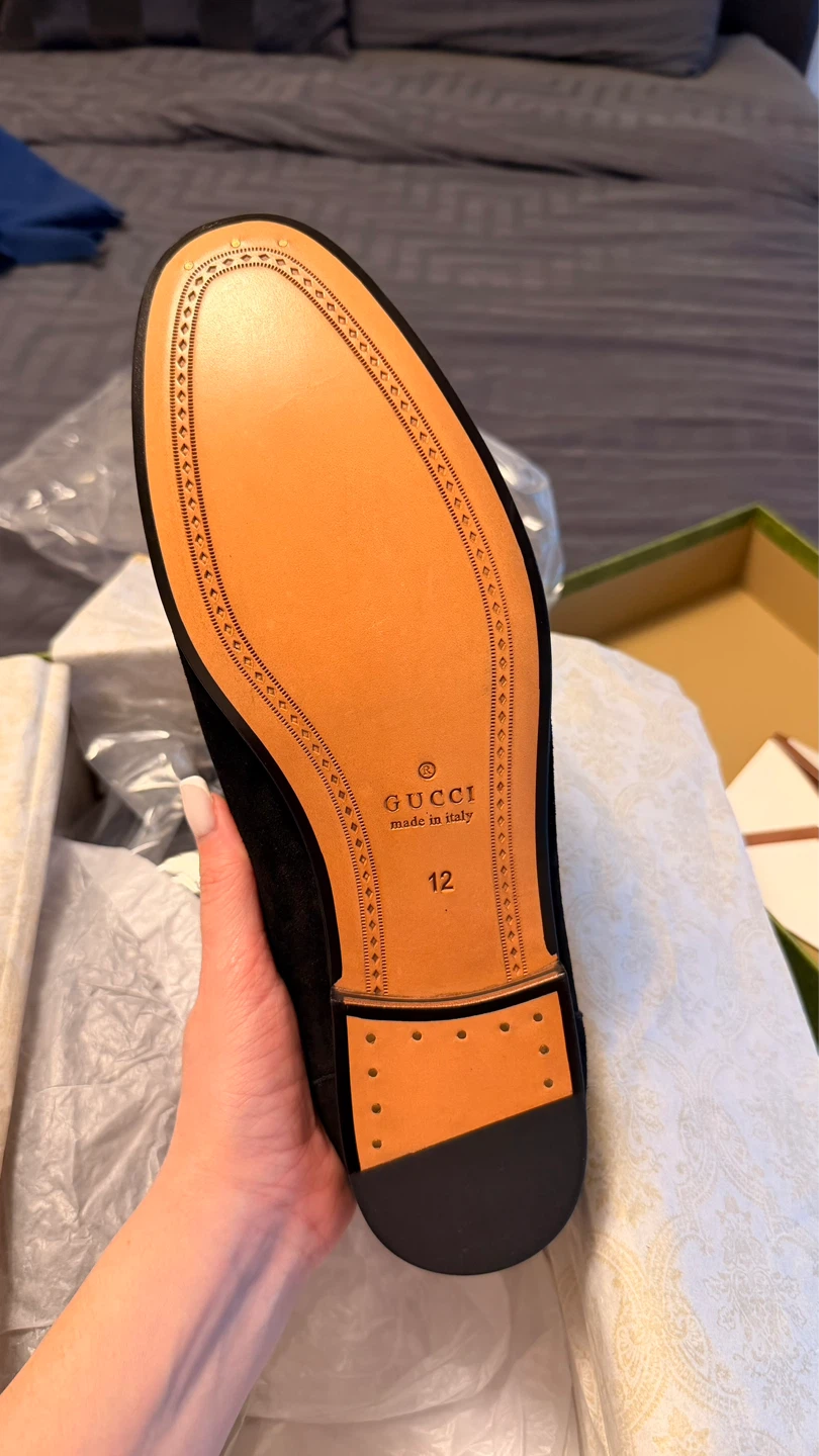 Gucci Black Suede Horsebit Loafers - photo 4