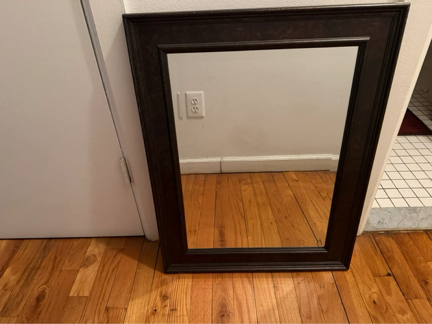 Dark Wood Framed Mirror - photo 2