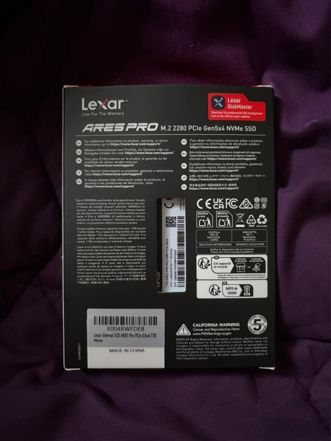 Lexar ARES PRO Gen 5 NVMe SSD M.2 2280 1TB - photo 2