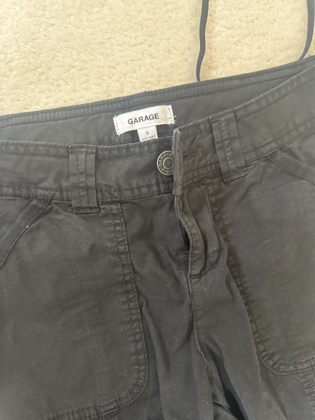 Garage Black Cargo Pants Size 0 - photo 2
