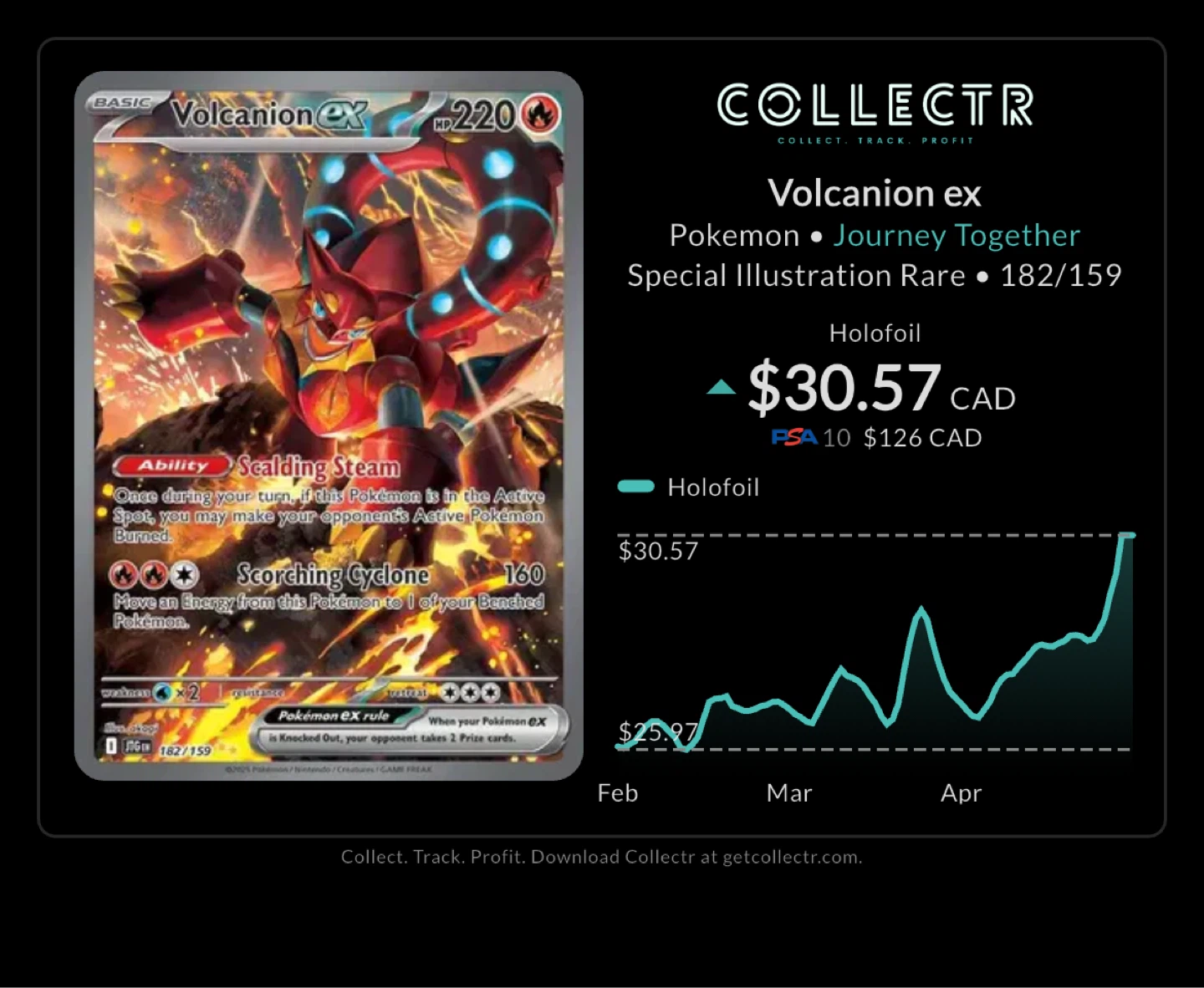 Volcanion ex Pokemon Journey Together 182/159 SIR
