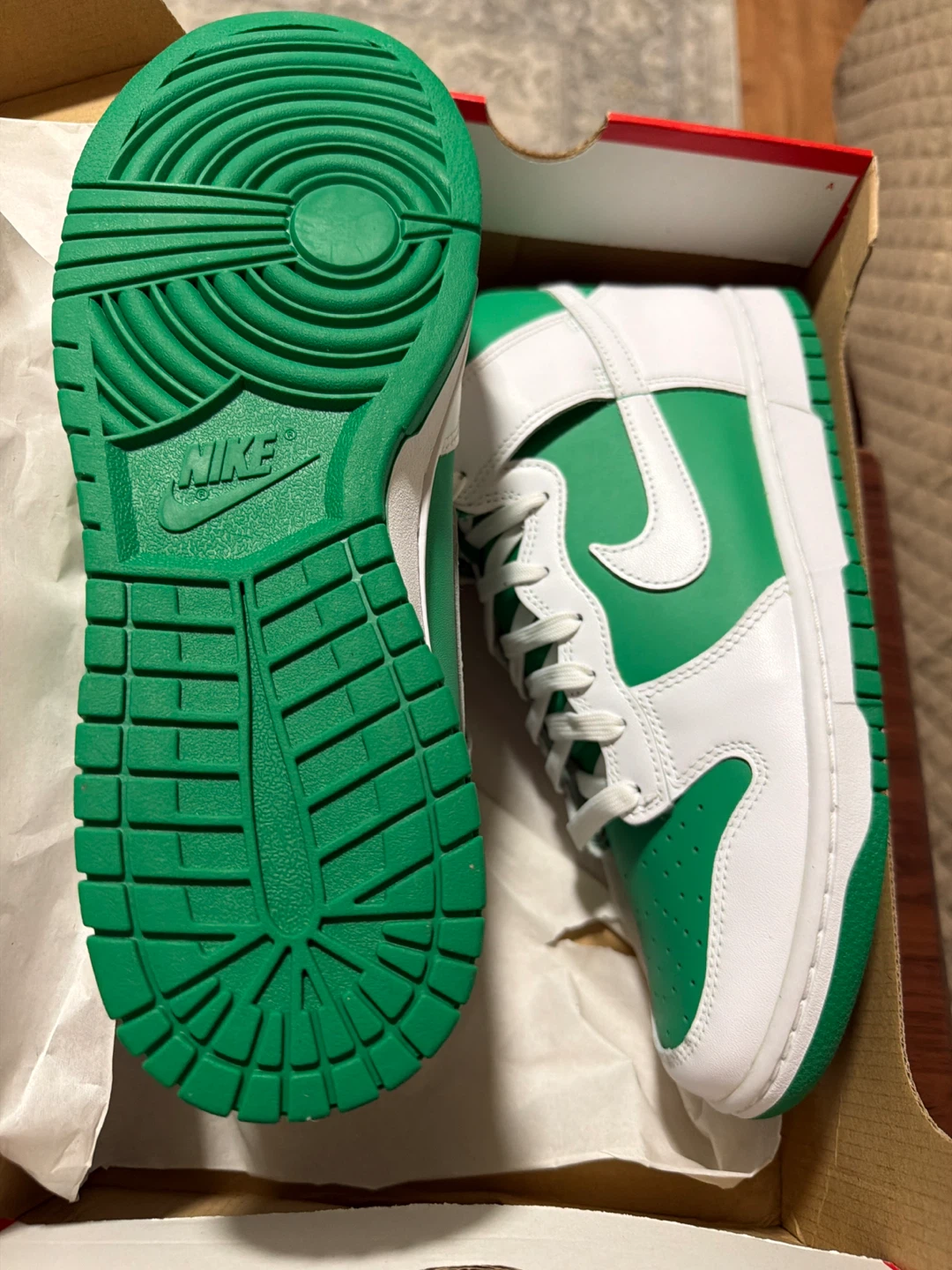 Nike Dunk Hi Retro "Gottys" White Green Sneakers - photo 2