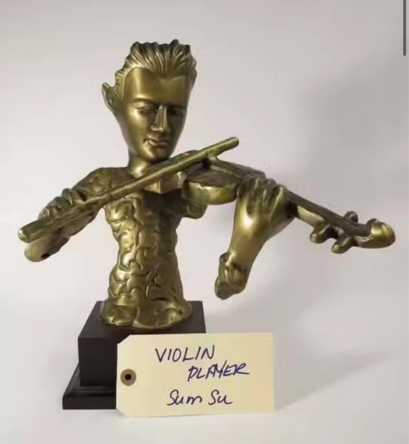 Sum Su Violin Player Bronze Sculpture