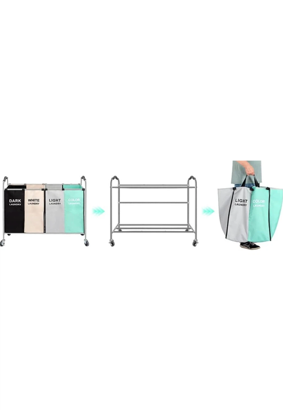 4-Section Wheeling Hamper - photo 4