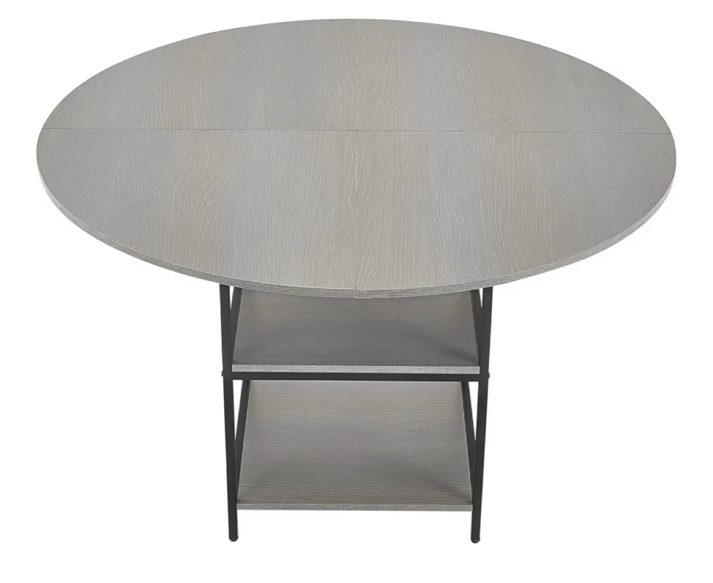 Grey Dining Table with Shelves