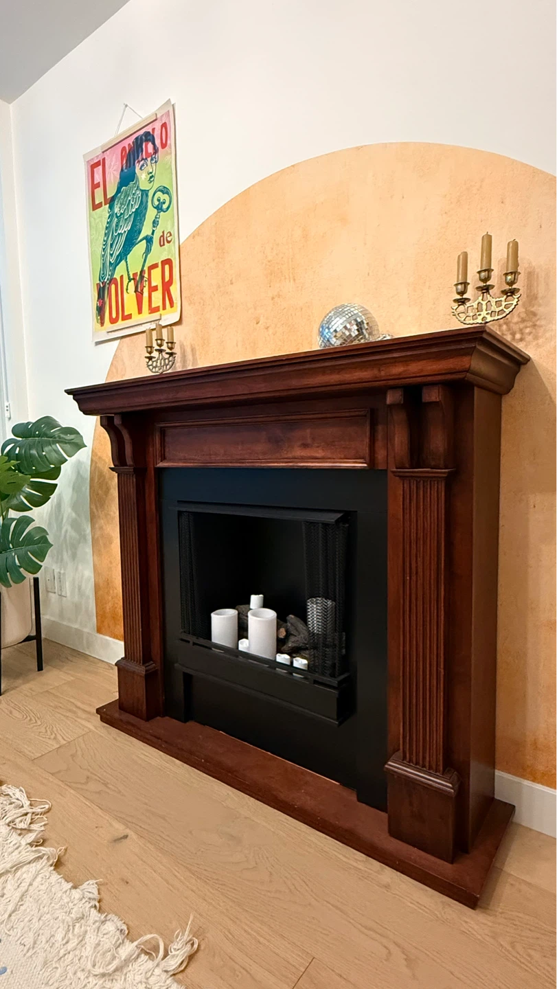 Wooden Electric Fireplace Mantel