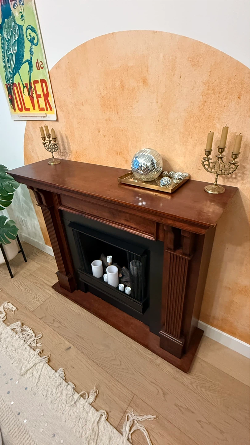 Wooden Electric Fireplace Mantel - photo 3