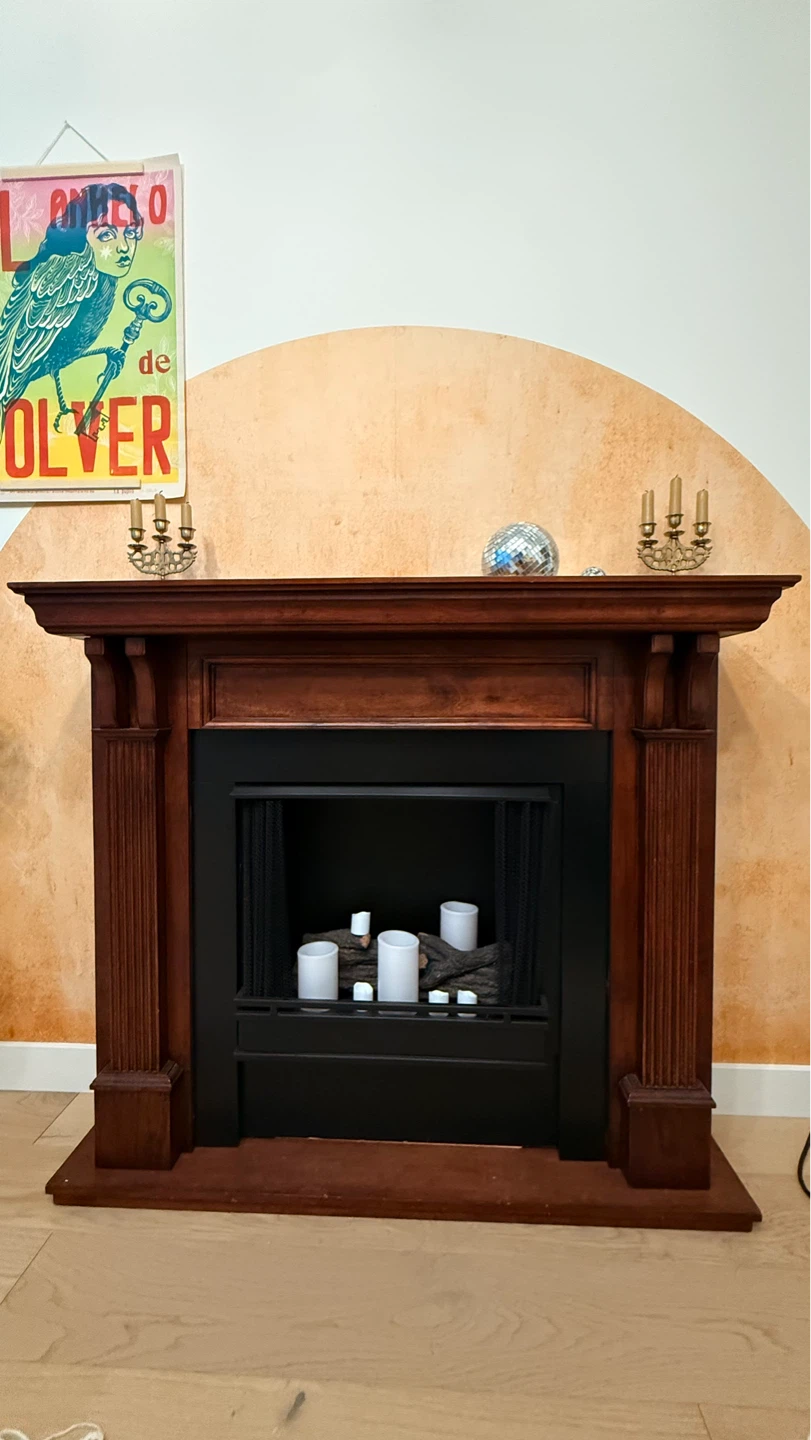 Wooden Electric Fireplace Mantel - photo 2
