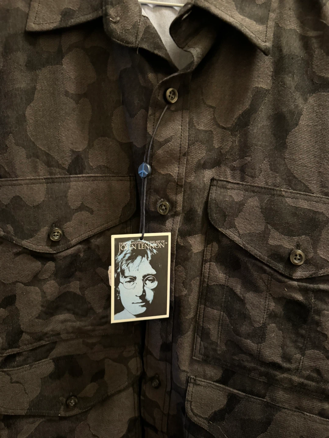 John Lennon Camo Button-Up Shirt - photo 3