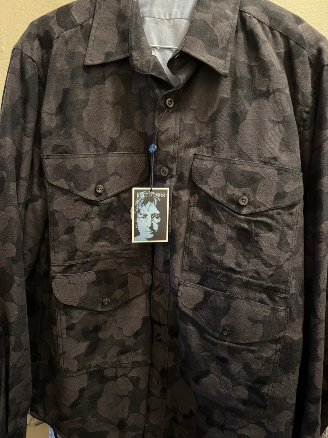 John Lennon Camo Button-Up Shirt