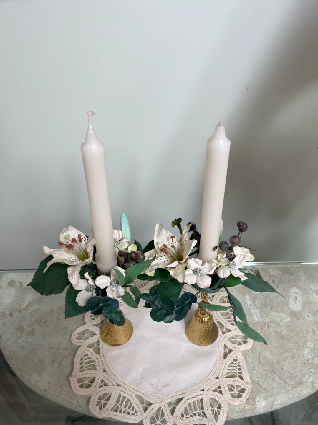 Floral Candle Holder with Bells