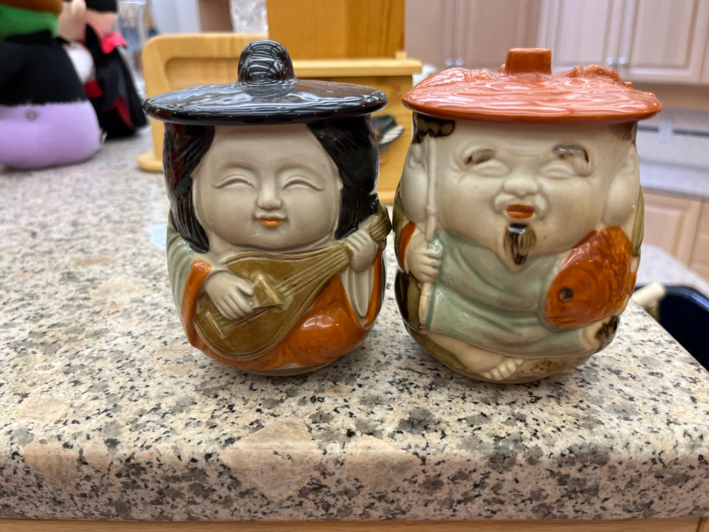 Vintage Japanese Daruma Dolls Set