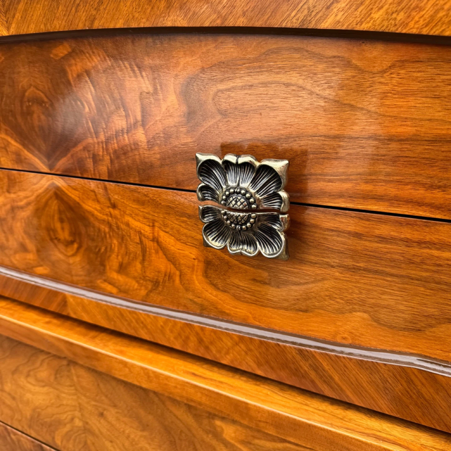 Vintage Mid-Century Walnut Highboy Dresser - photo 5